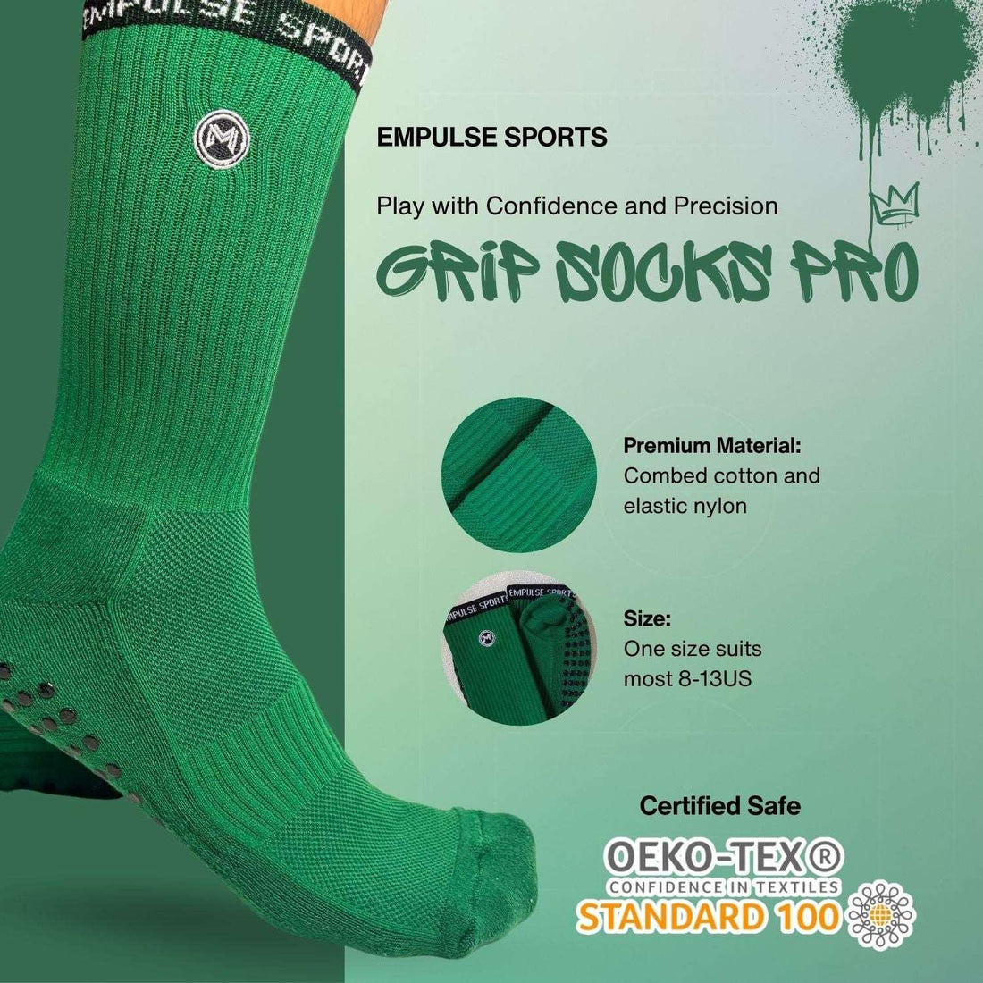 Grip Socks Pro Emerald Green - Empulse Sports