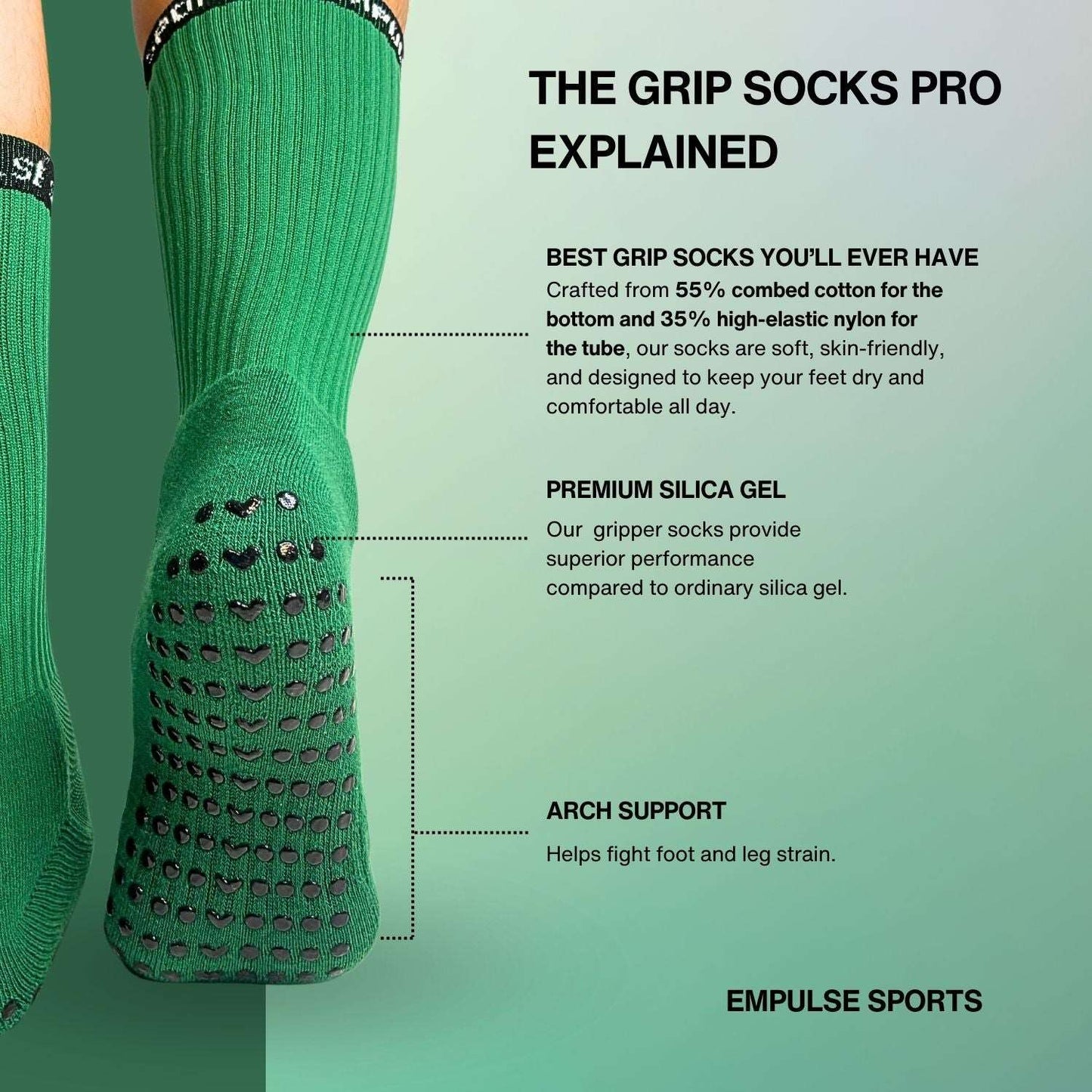 Grip Socks Pro Emerald Green