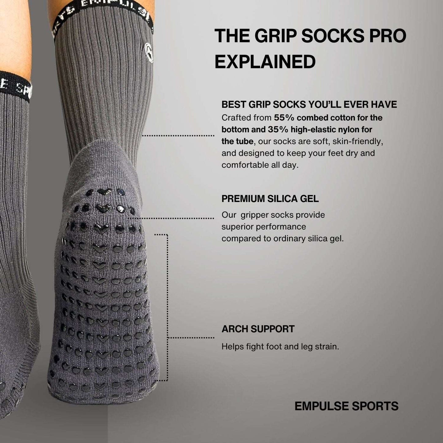 Grip Socks Pro Graystone