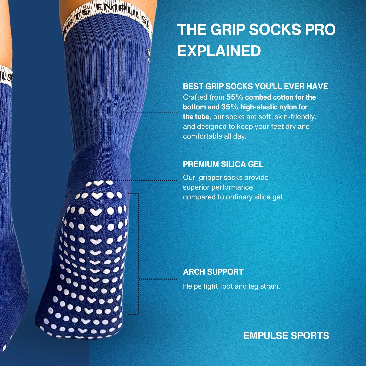 Grip Socks Pro Blue Pulse