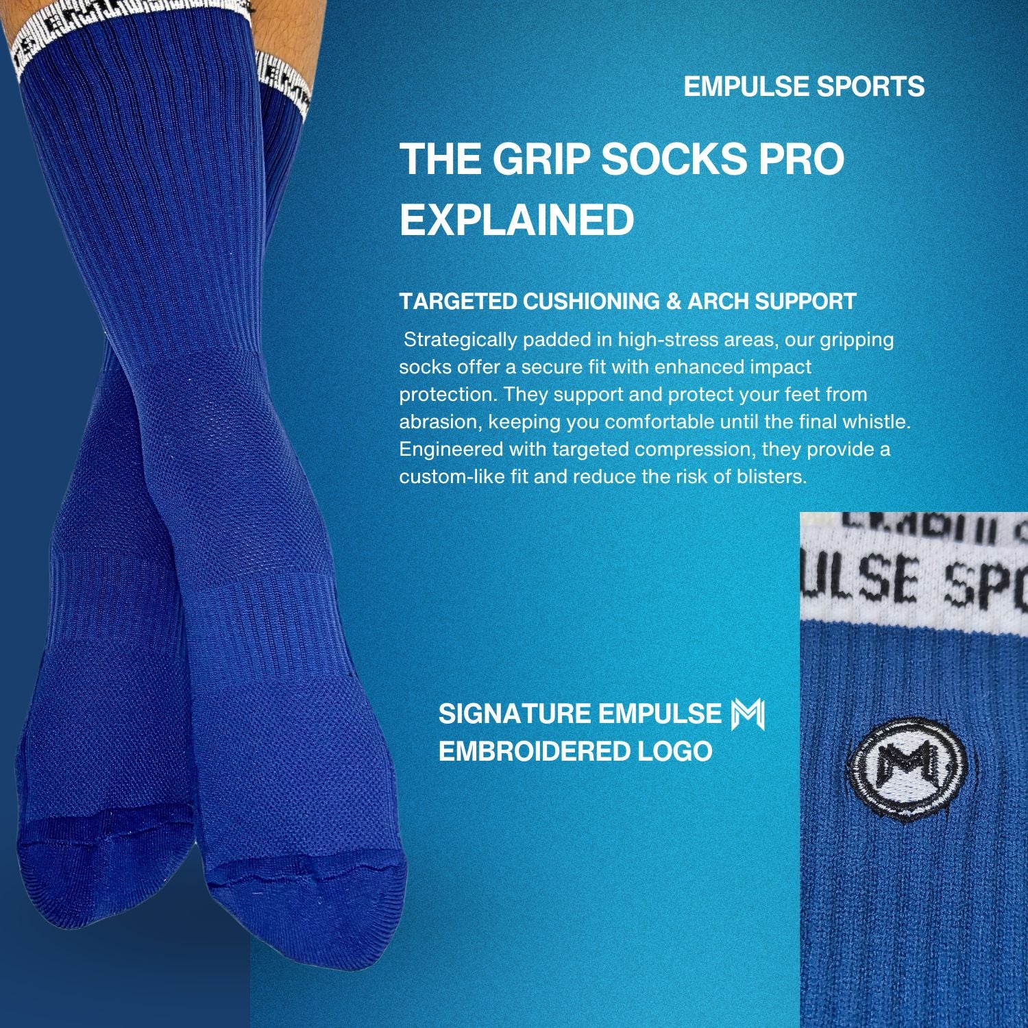 Grip Socks Pro Blue Pulse