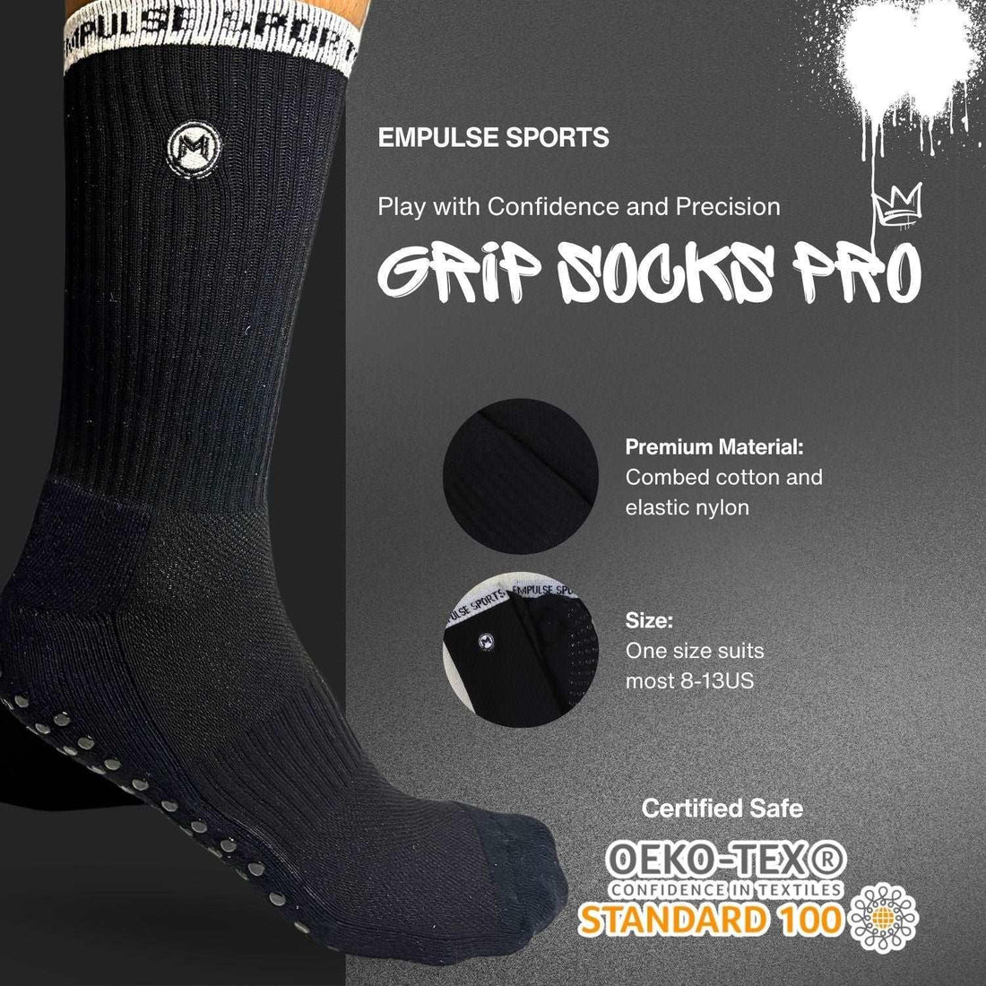 Grip Socks Pro Black Raven - Empulse Sports