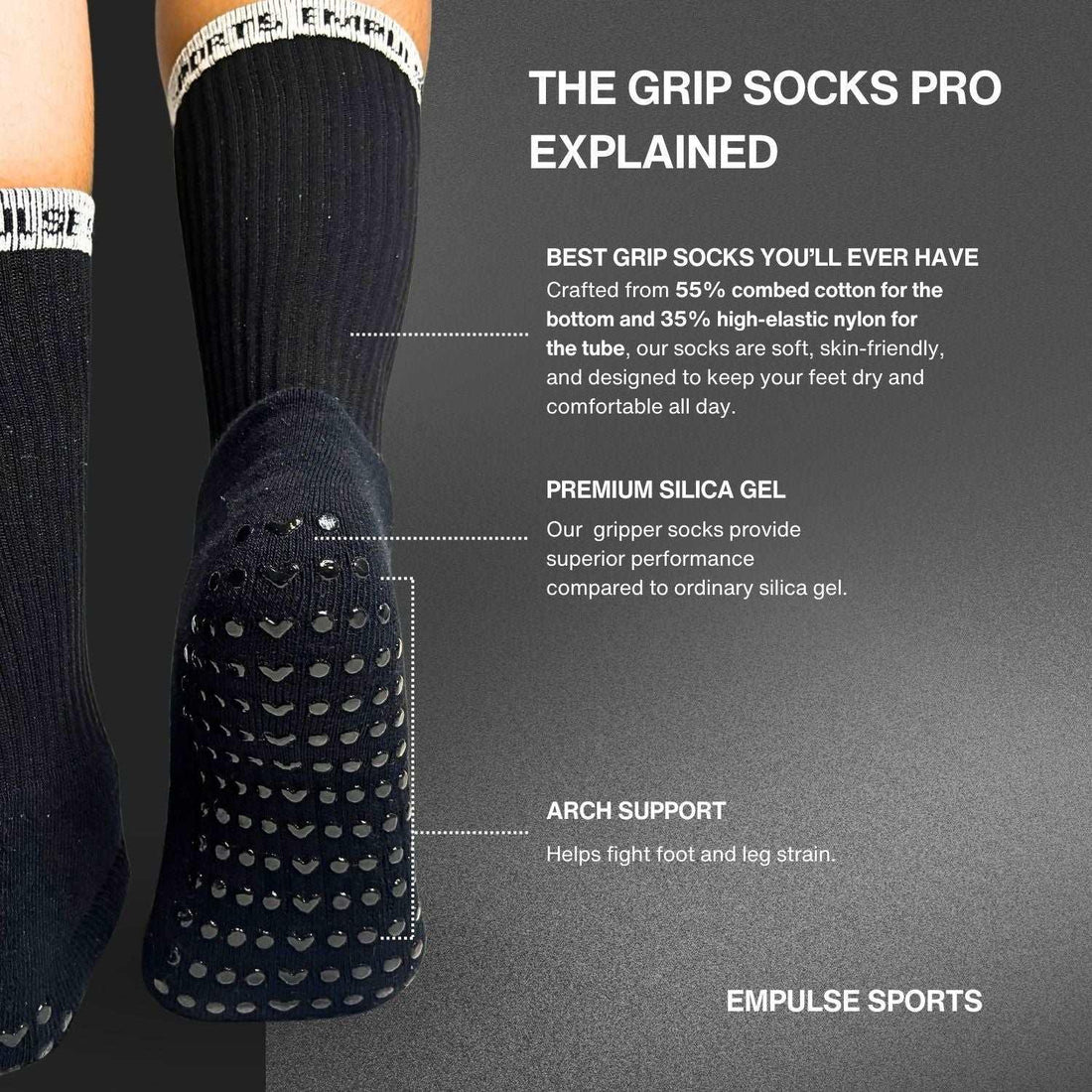 Grip Socks Pro Black Raven - Empulse Sports