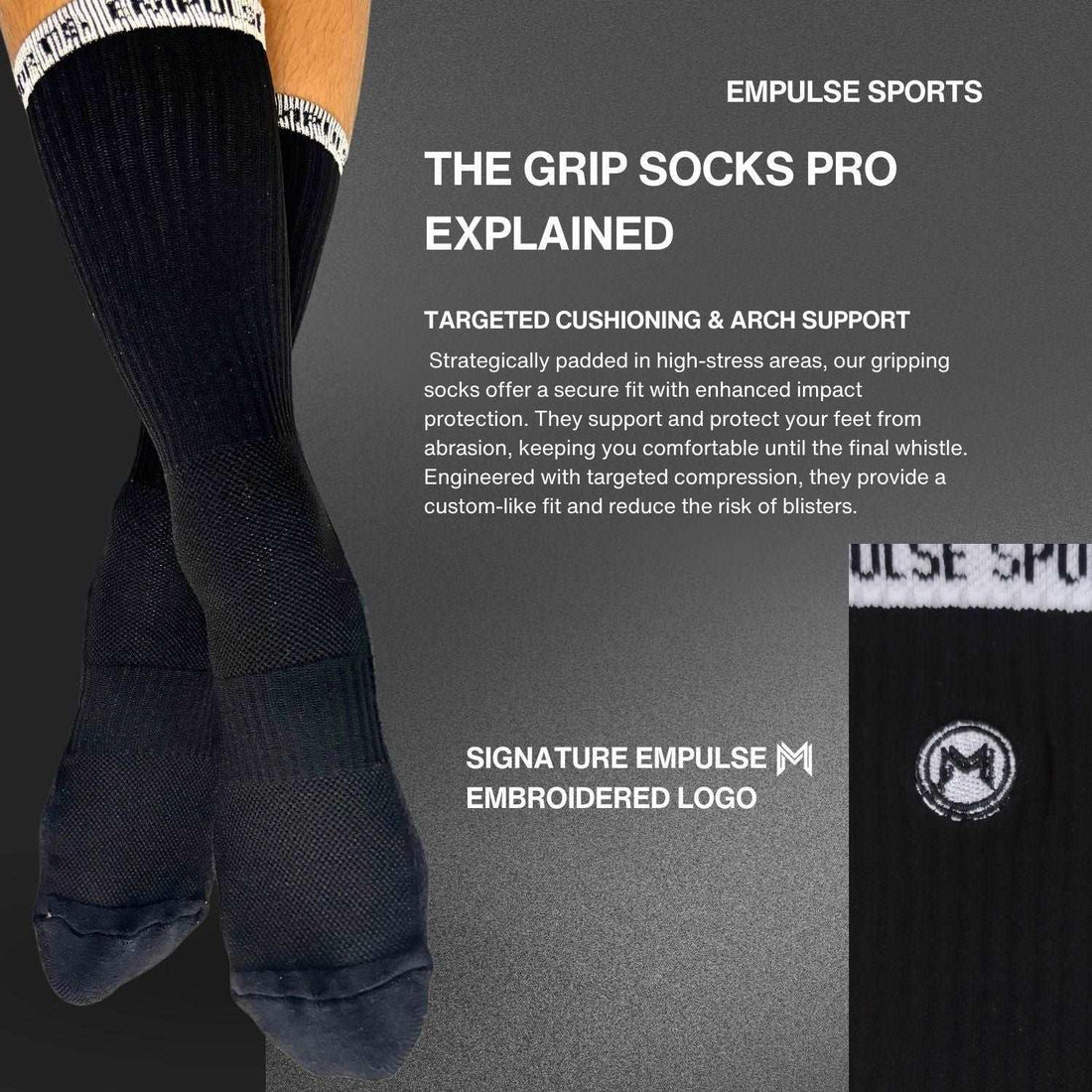 Grip Socks Pro Black Raven - Empulse Sports