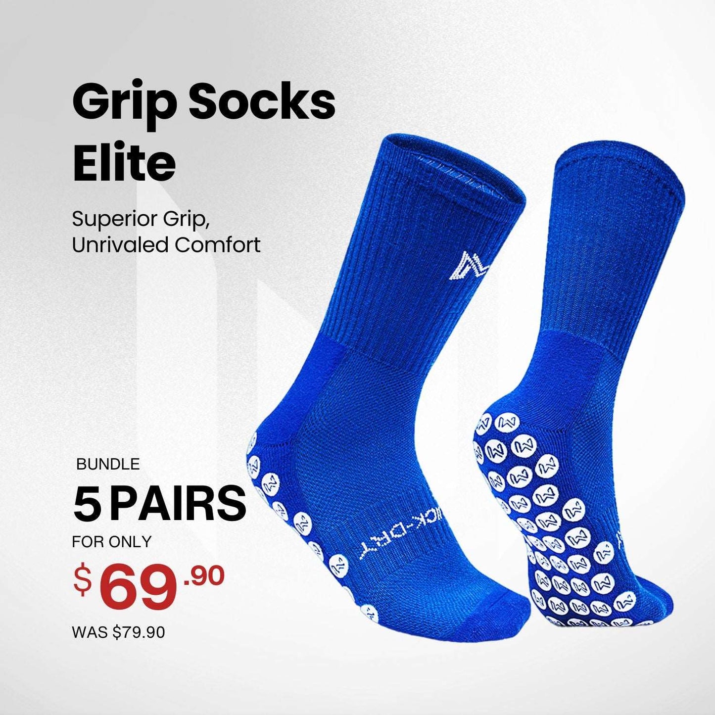 Grip Socks Elite 7-12 US Pack of 5