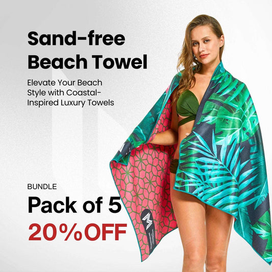 Sand-Free Beach Towels Bundle Pack of 5