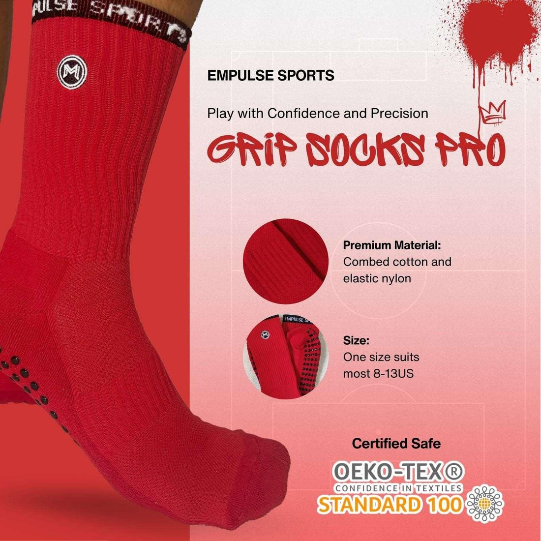 Grip Socks Pro Blazing Red - Empulse Sports