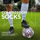 Cooltech Compression Soccer Socks White 7-12 US - Empulse Sports