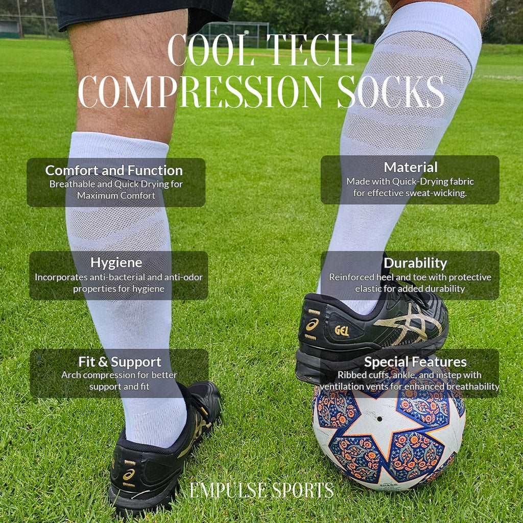 Cooltech Kids Compression Socks White 3-6Y US - Empulse Sports