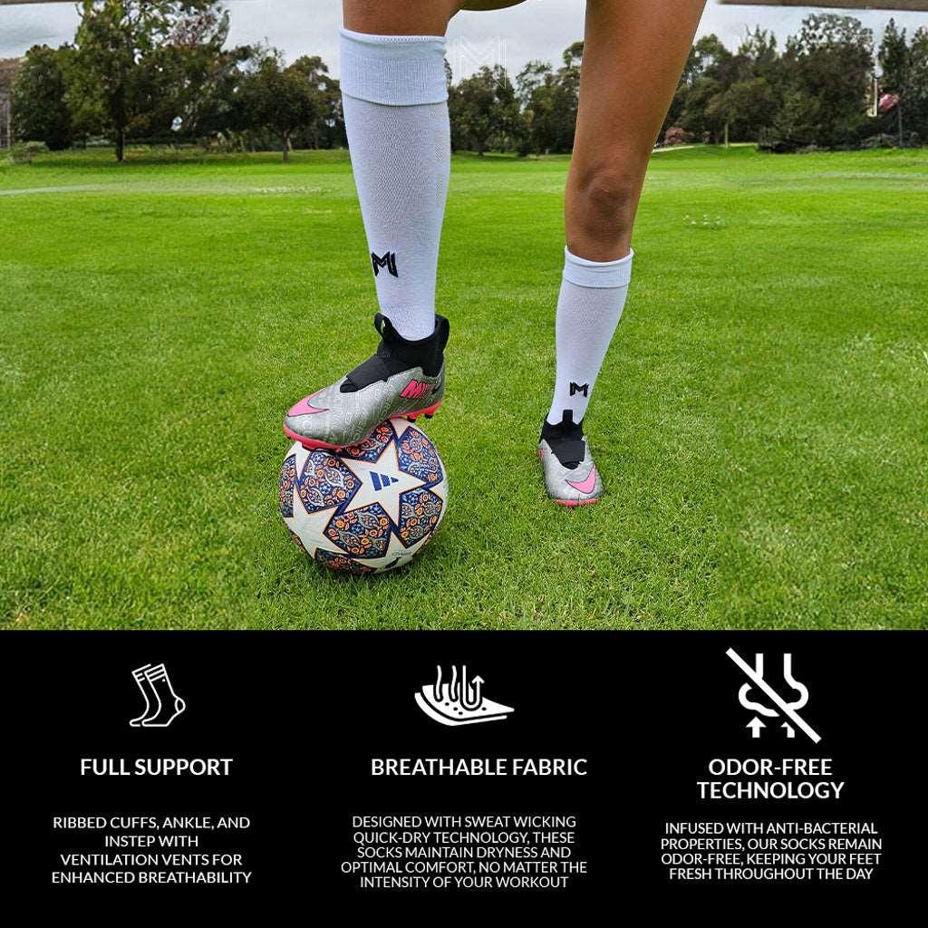 Cooltech Compression Soccer Socks White 7-12 US - Empulse Sports