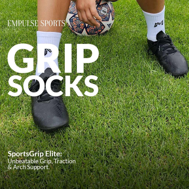 Kids Grip Socks Elite US 3-6Y White - Empulse Sports