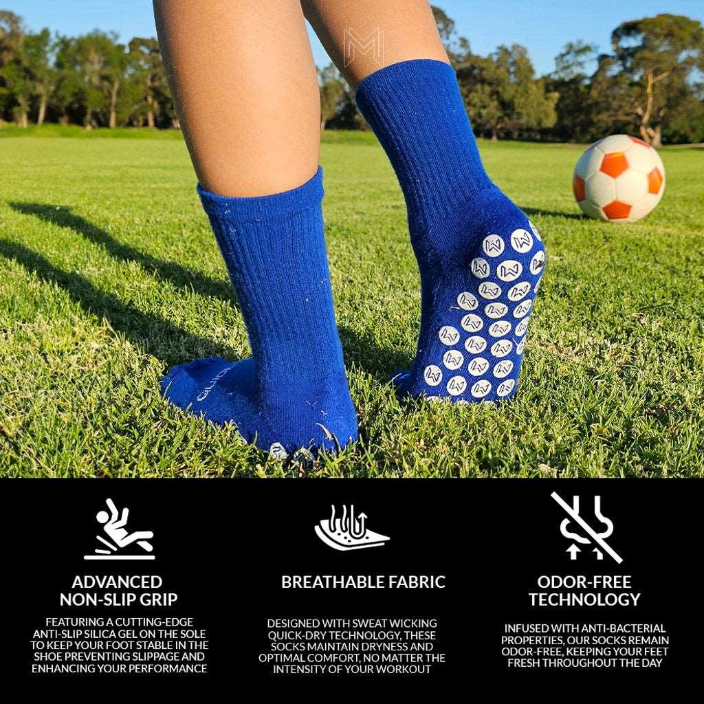 Kids Grip Socks Elite US 3-6Y Blue - Empulse Sports