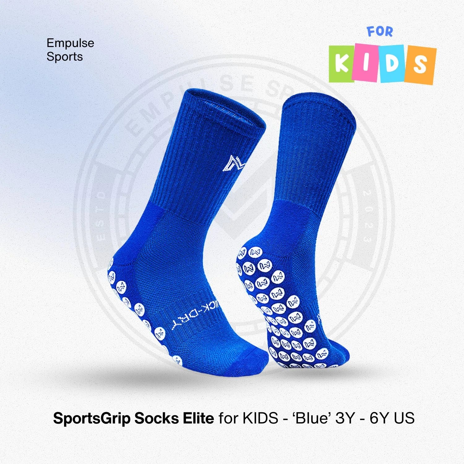 Kids Grip Socks Elite US 3-6Y Blue