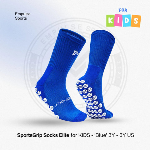 Kids Grip Socks Elite US 3-6Y Blue