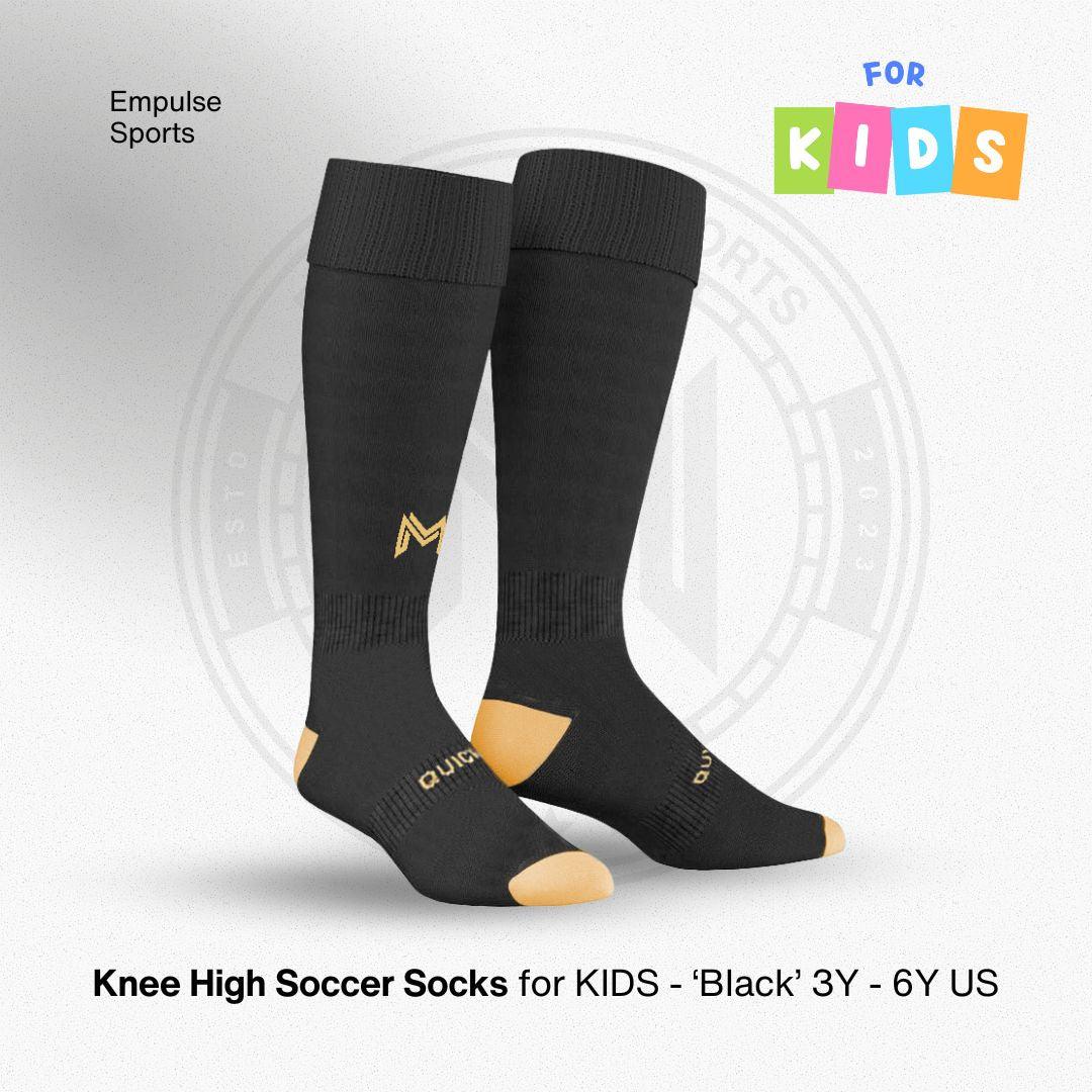 Cooltech Kids' Compression Soccer Socks Black 3-6Y US - Empulse Sports