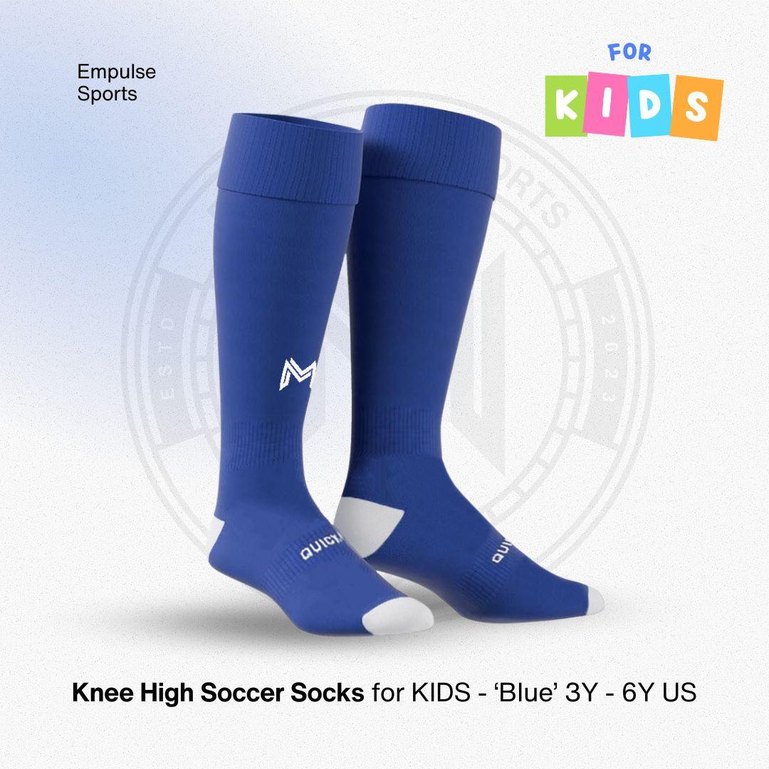 Cooltech Kids' Compression Soccer Socks Blue 3-6Y US - Empulse Sports