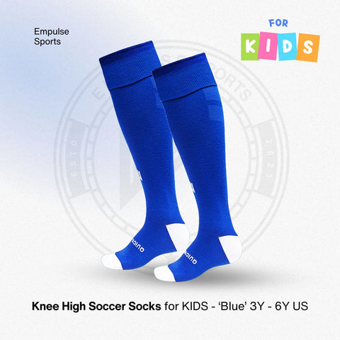 Cooltech Kids' Compression Soccer Socks Blue 3-6Y US