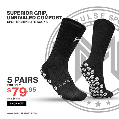 SportsGrip Elite Socks 5-Pairs Black Bundle