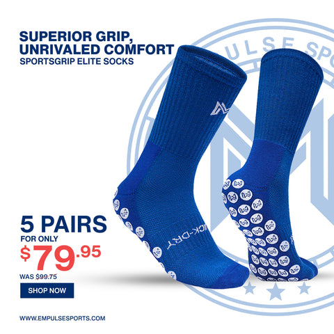 SportsGrip Elite Socks 5-Pairs Blue Bundle